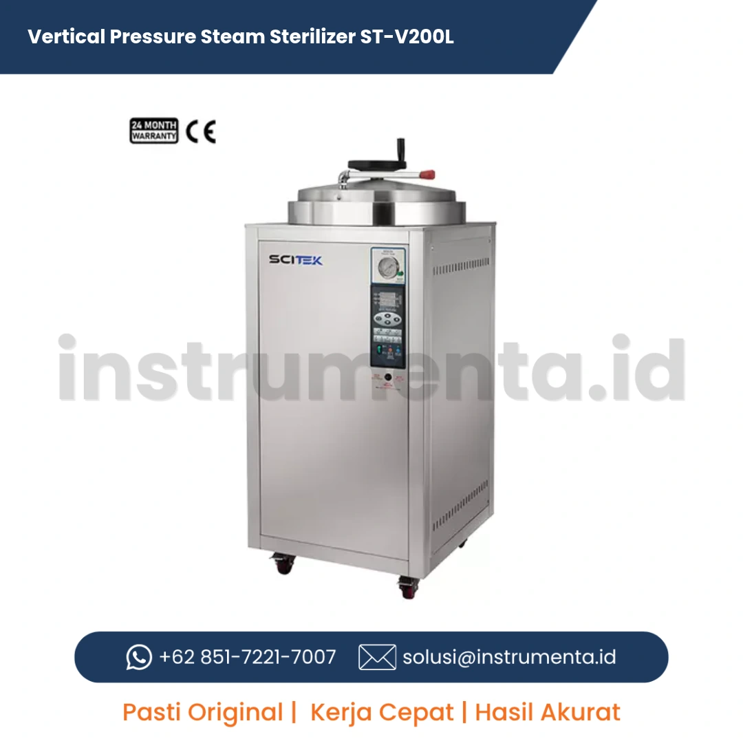 Official Supplier Vertical Pressure Steam Sterilizer Scitek ST-V200L Autoclave Vertikal Rumah Sakit Kapasitas Ekstra Besar 200L